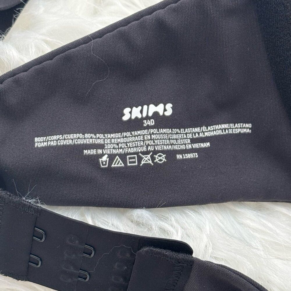 Skims Fits Everybody T-shirt Bra Onyx Size 34D - Picture 6 of 6